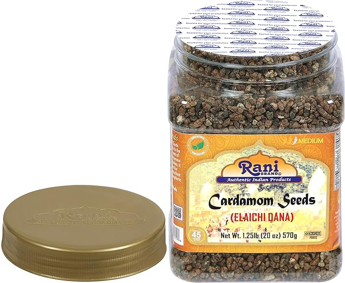 Rani Cardamom (Elachi) Decorticated Seeds Indian Spice 20oz (1.25lbs) 571g PET Jar ~ All Natural |
