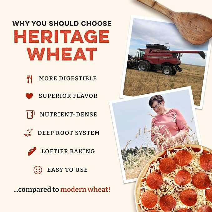 Sunrise Flour Mill USDA Organic Heritage Pizza Flour - 2 lbs | Organic Milled Flour from Hard Red