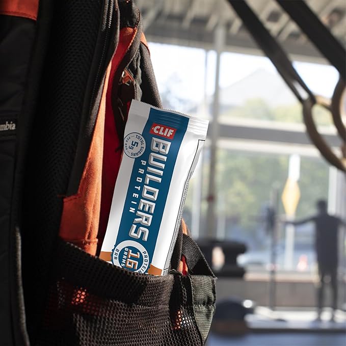 CLIF BUILDERS Protein Bars - Variety Pack - Crispy Almond Salted Caramel and Crispy Peanut Butter