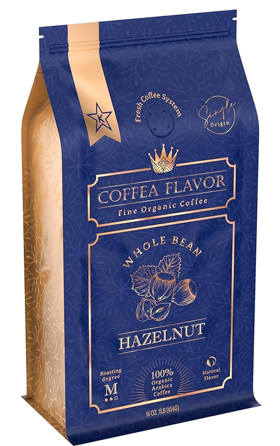 Hazelnut Flavored Whole Bean Coffee ??100% Arabica, Organic, No Artificial Sweeteners, Naturally