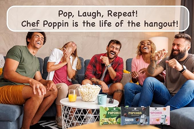 CHEF POPPIN Asian-Style Gourmet Flavored Popcorn, Non-GMO Corn, All Natural, Oatly's Oatmilk &