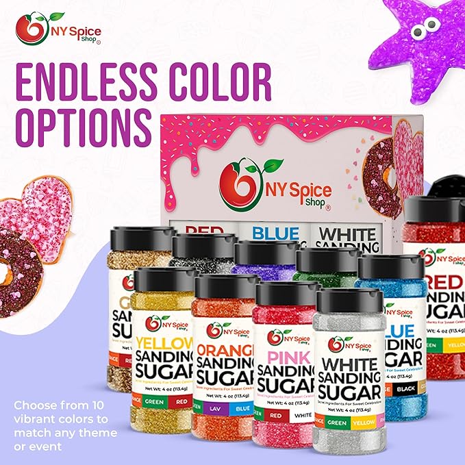 NY Spice Shop Lavender Sanding Sugar - 4 Ounce Sweet Colorful Edible Sprinkles For Candy Dish