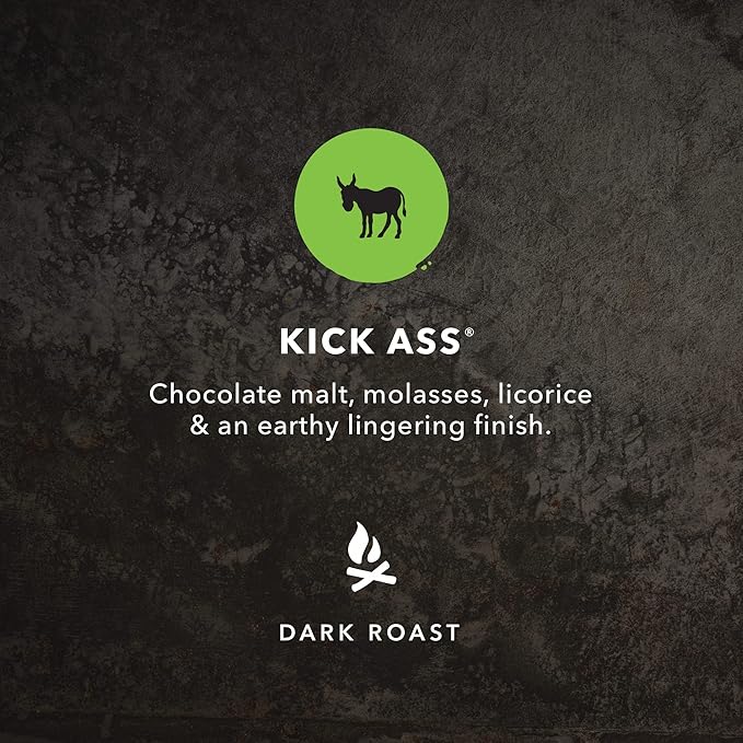 Kicking Horse Coffee Kick Ass, Dark Roast, Ground, Certified Organic, Fairtrade, Kosher, Black, 284