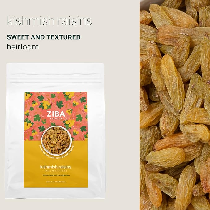 Ziba Foods Kishmish Raisins | Non-GMO, Vegan, Whole 30 Friendly & Paleo | Superfood Naturally High