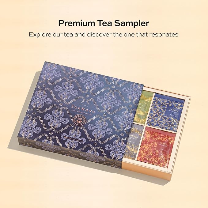 TeaRove Tea Sampler Gift Box - The Road Ahead Collection, Chinese Whole-Leaf Tea Assortment Variety