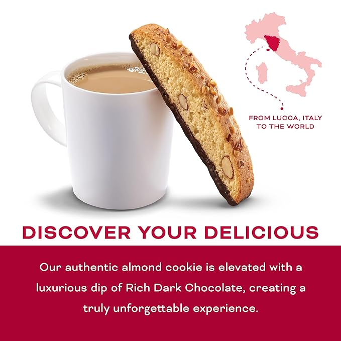Nonni's Cioccolati Dark Chocolate Almond Biscotti Cookies ??Individually Wrapped Italian Coffee