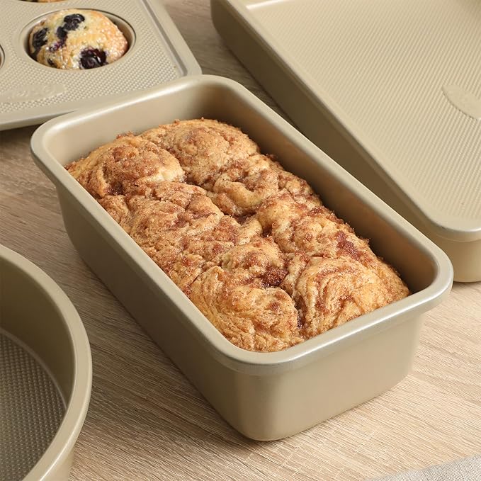 Oster Verlice 5 Piece Carbon Steel Baking Pans Bakeware Set W/Premium PFA Free Nonstick - Champagne