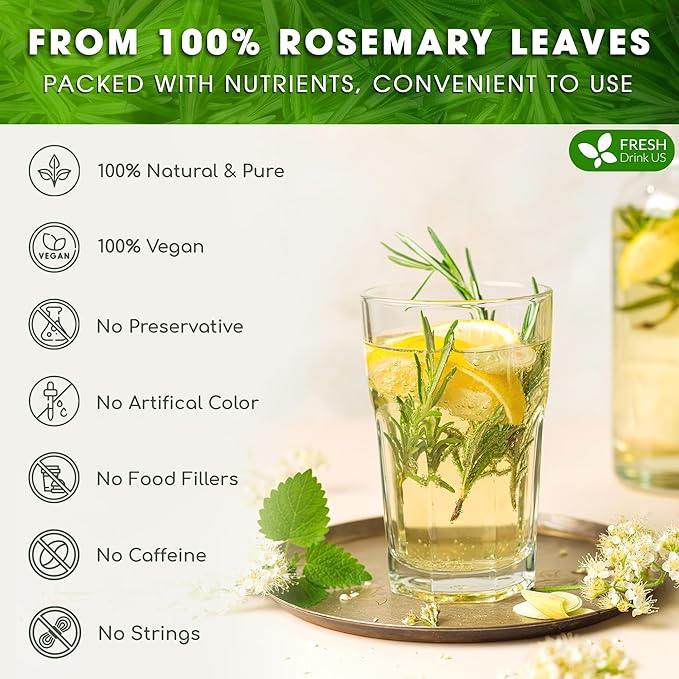 FreshDrinkUS Premium Rosemary Leaf Tea Bags - 75 Count, 100% Natural Dried Leaves, Pure Herbal Tea