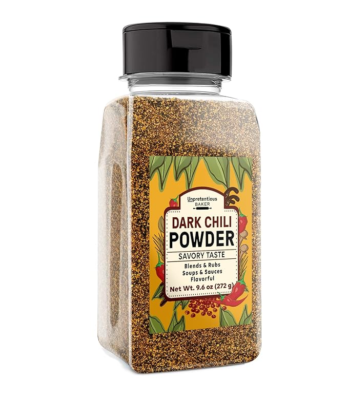 Unpretentious Dark Chili Powder, 9.6 oz, Soups & Sauces, Savory Chile Taste, Flavorful
