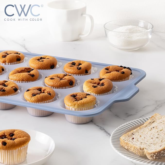COOK WITH COLOR 17 Pc. Silicone Baking Pan Set - Non-Stick & Easy Clean Silicone Muffin Pans for