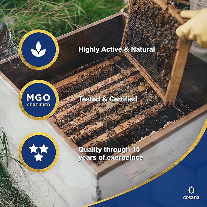 Cosana Manuka Honey 50 MGO + 250g – Multifloral - Bottled, sealed, and certified in New Zealand