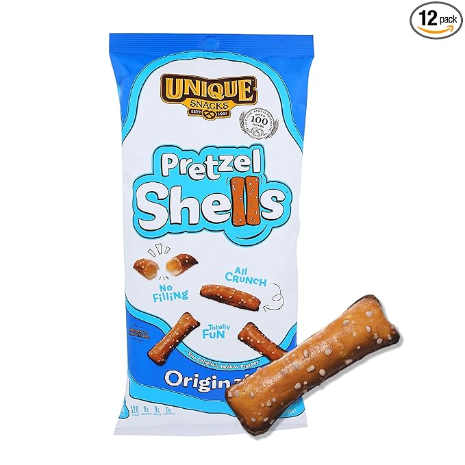 Unique Snacks Original Pretzel Shells, Delicious Homestyle Baked Snack Bag, Vegan, OU Kosher, and