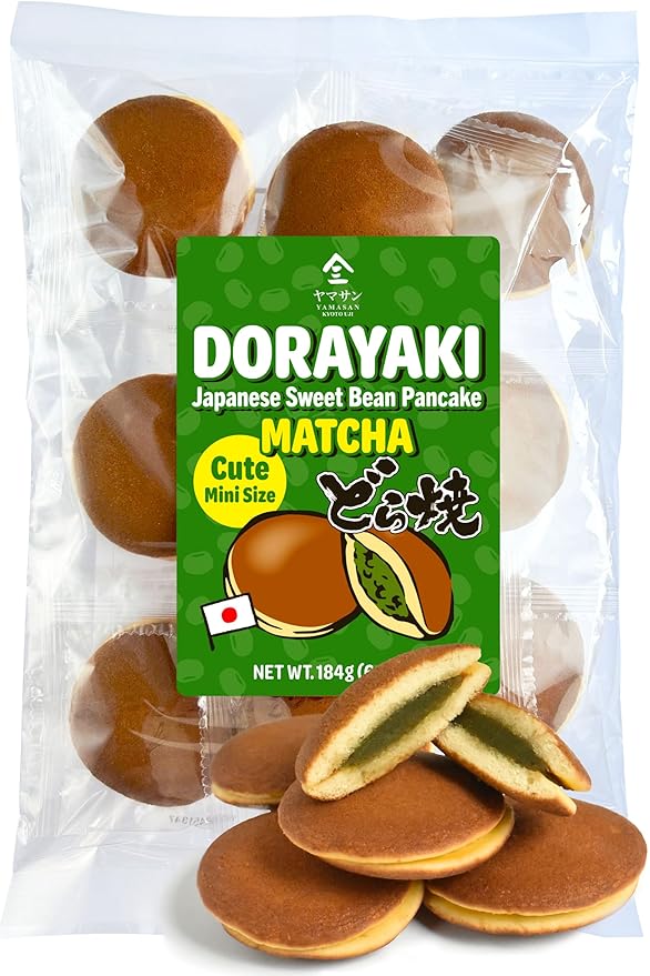 YAMASAN KYOTO UJI Dorayaki Japanese Matcha Sweet Bean Paste Pancake, Traditional Japanese Wagashi