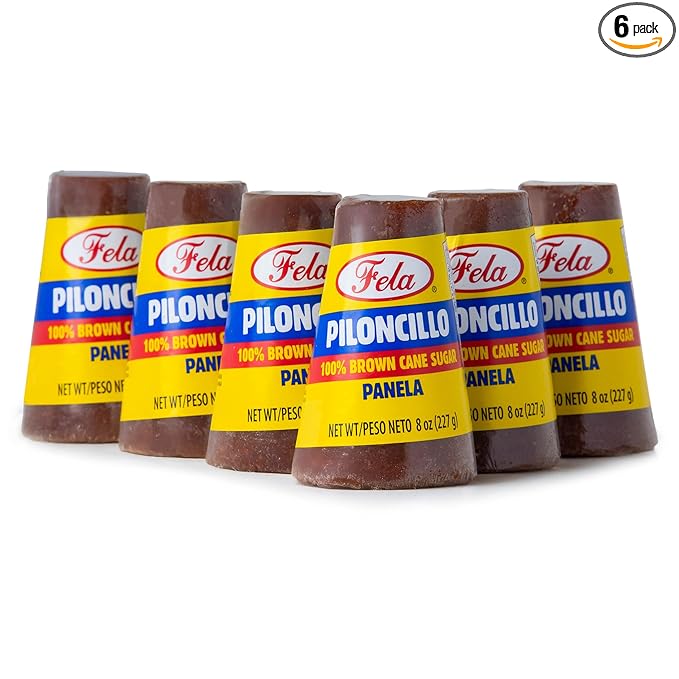 Fela Panela Piloncillo 8oz - 6 Pack - Pure Brown Sugar Cane for Traditional Latin Cooking - Panela