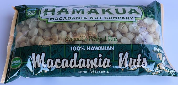 Hamakua Macadamia Nuts - No Salt Baking Macadamias (1.25 lb) - Natural Eco-Friendly Large Hawaiian