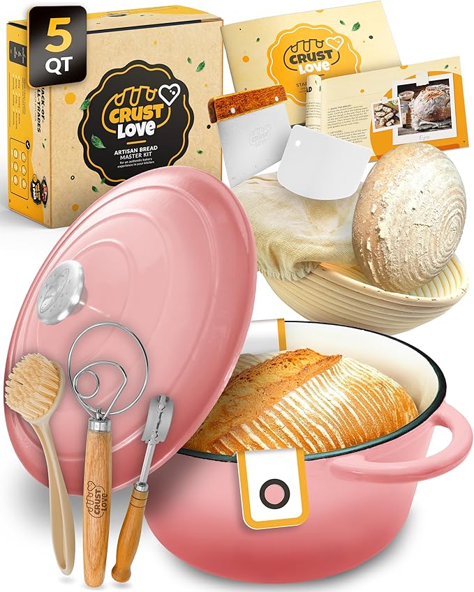 Dutch Oven for Bread Baking - incl. Sourdough Bread-Baking Supplies like Banneton Bread-Proofing