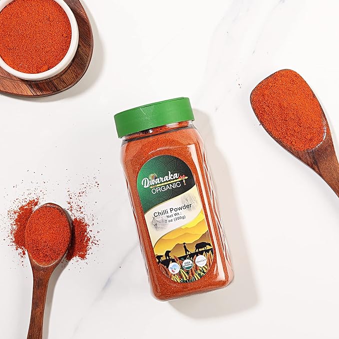 Dwaraka Organic - Chili Powder, 7oz, Healthy, Organic, Non GMO, All Natural