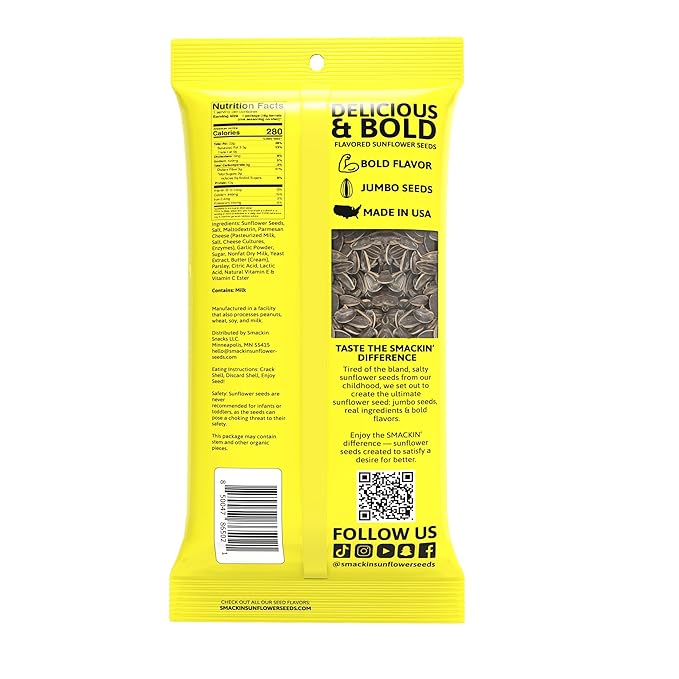 SMACKIN' Sunflower Seeds | Roasted Jumbo Sunflower Seeds | 6 Flavor Sampler Pack | 1.5 Ounce