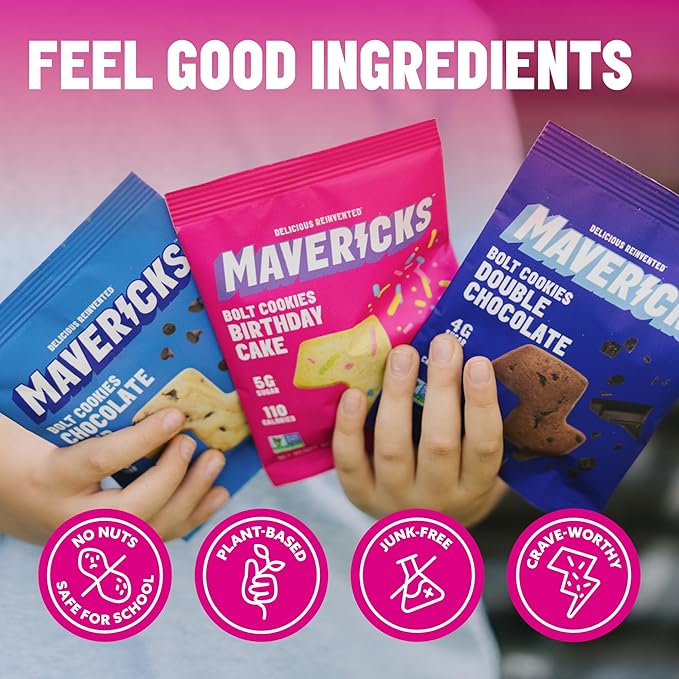 Mavericks Snacks Bolt Cookies Variety Pack ??Healthy Snacks for Kids & family ??Low Calorie