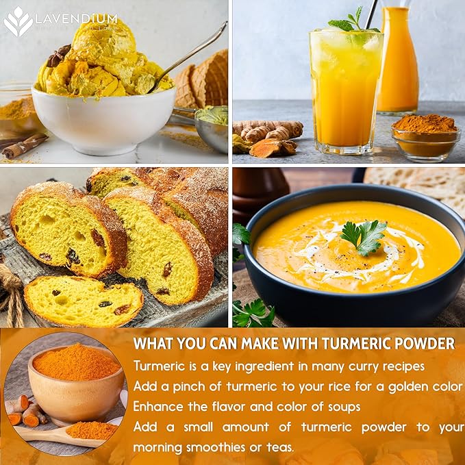 20oz (1.25 lbs) Turmeric Powder, 100% Natural & Pure, Ground, Seasoning Root Powder, No Additives