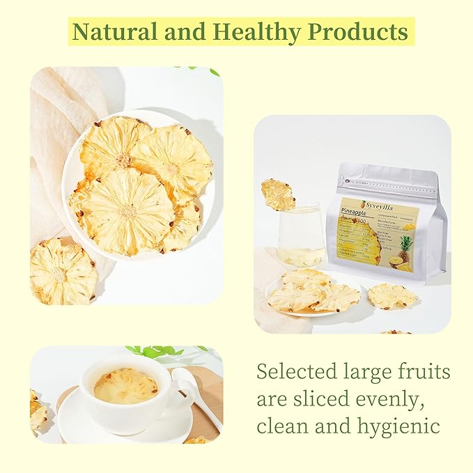 Dried Pineapple Slices,Dehydrated Pineapple Slices 8.82oz/250g Perfect for Cocktails,Fruit Tea