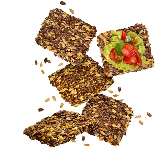 Flackers Organic Savory Flaxseed Crackers, 5 Ounce 4-Pack, Gluten Free, Non GMO, Vegan, Keto Snack