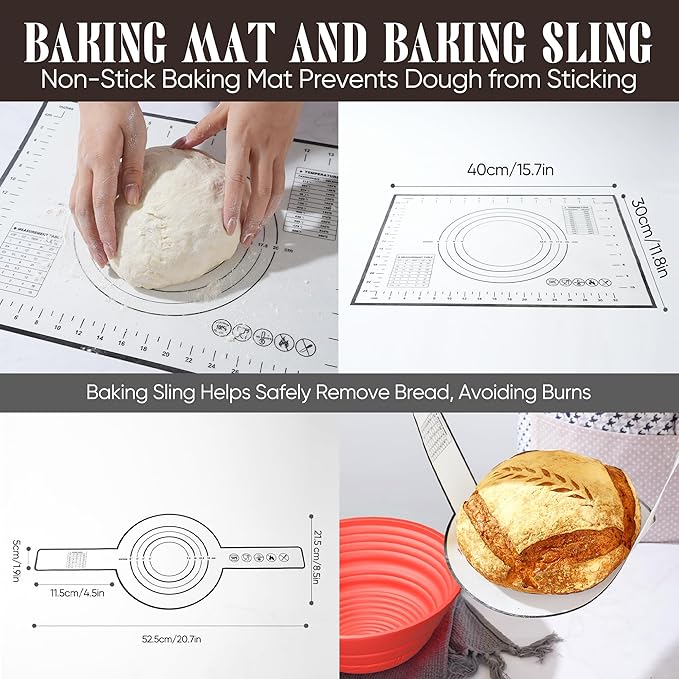 Sourdough Starter Kit with Jar ??Complete Sourdough Bread Baking Supplies for Beginners, Includes 2