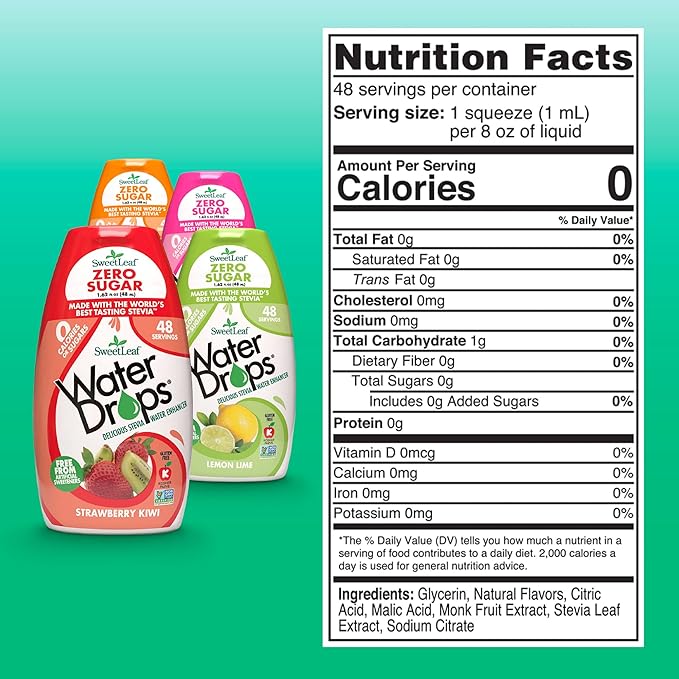 SweetLeaf Water Flavoring Drops - Stevia Water Enhancer, Sugar Free, Zero Calorie Water Additive