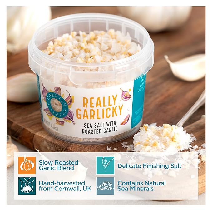 Cornish Sea Salt Really Garlicky Seasoning | Cooking & Hydration | Hand-Harvested in Celtic Waters
