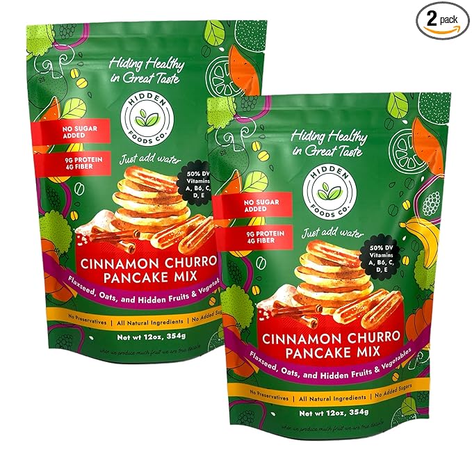 Hidden Foods Cinnamon Pancake Golden Brown Monk Fruit Cinnamon Bun Pancake - Fiber and Protein