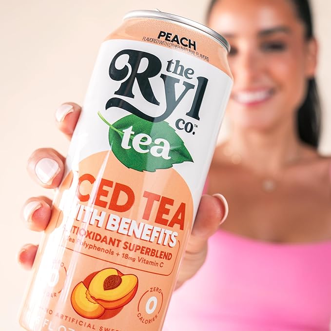 Ryl Iced Tea, Peach, Antioxidant Superblend, Zero Sugar, Low Carb, Zero Calorie Iced Tea, 16.0 Fl