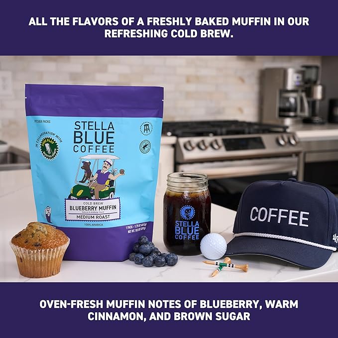STELLA BLUE Fresh Cold Brew Coffee | Blueberry Muffin | 100% Arabica Medium Roast | Notes of