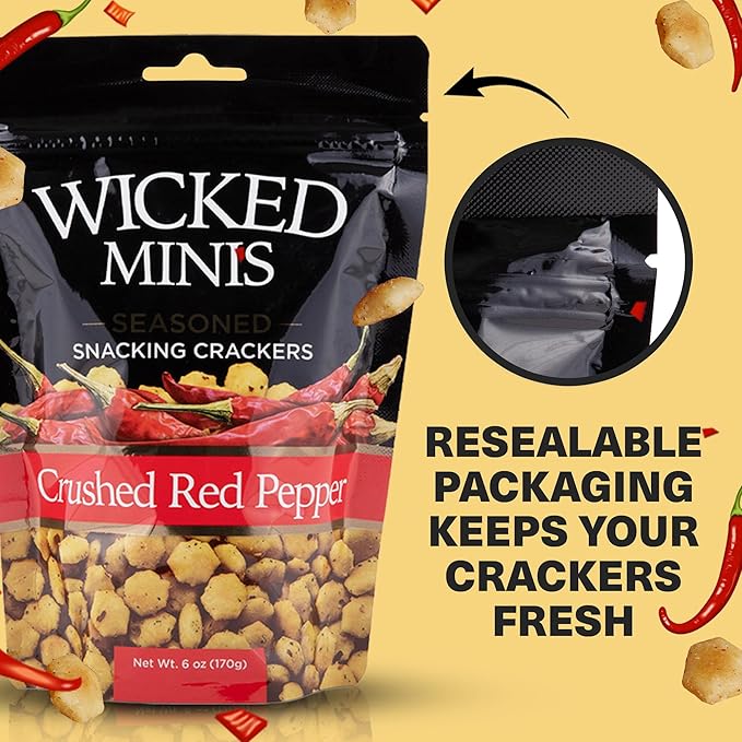 Wicked Minis Soup & Oyster Crackers - Saltine & Salted Flavored Mini Puffed Soup, Savory Snacking