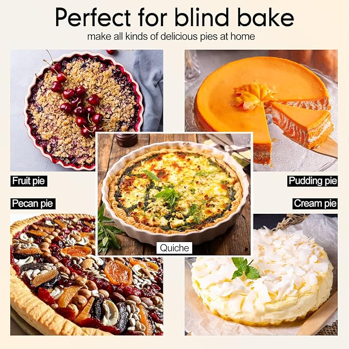 2 Pack White 2 lb Pie Weights for Baking Crust Ceramic Weights Blind Baking Beads with 50 Pcs