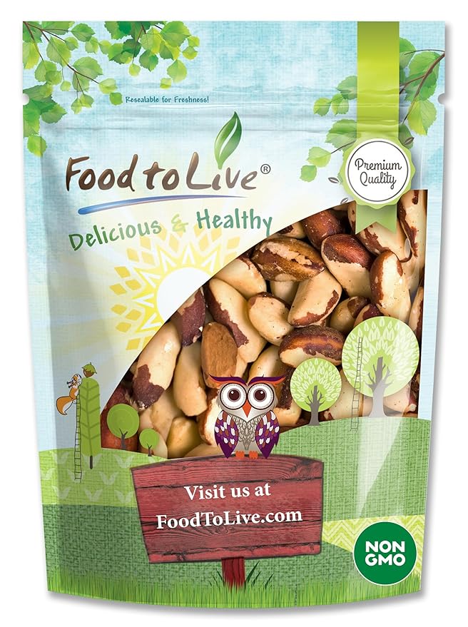 Food to Live Raw Brazil Nuts, 3 Pounds – Non-GMO Verified, Raw, Whole, No Shell, Unsalted, Kosher