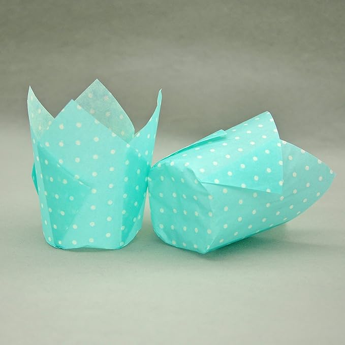 Large Muffin Greaseproof paper Baking cupcake cups, 2-1/4" x 4" Blue,Yellow,Pink,Purple printed