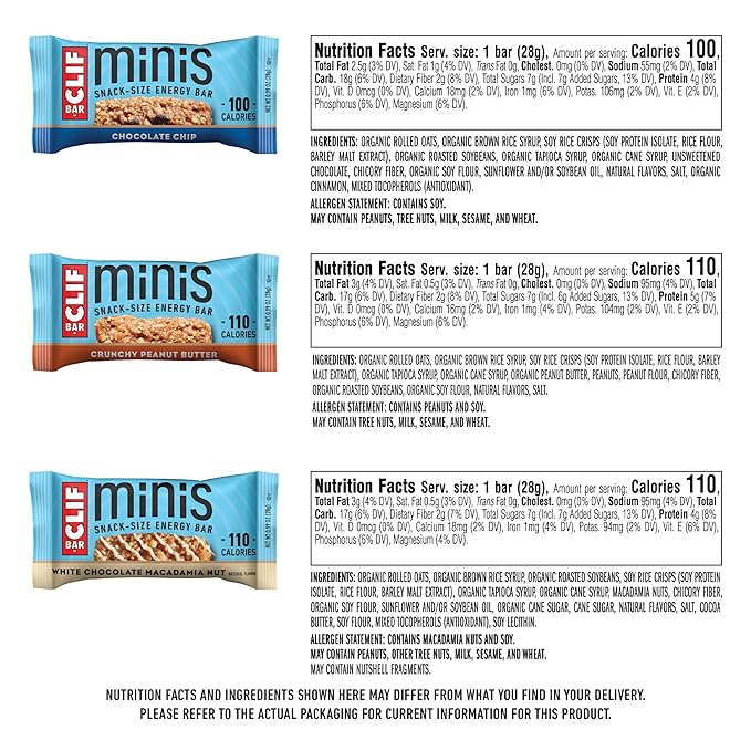 CLIF BAR Minis - Variety Pack - Made with Organic Oats - 4-5g Protein - Non-GMO - Plant Based