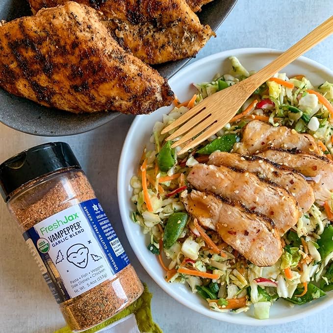FreshJax Organic Vampepper Garlic Seasoning ??5.2 oz | Bold Garlic & Herb Spice Blend for Chicken