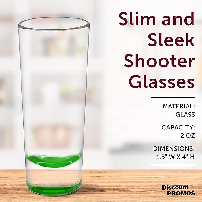 DISCOUNT PROMOS Cordial Shooter Shot Glasses 2 oz. Set of 10, Bulk Pack - Great for Birthdays