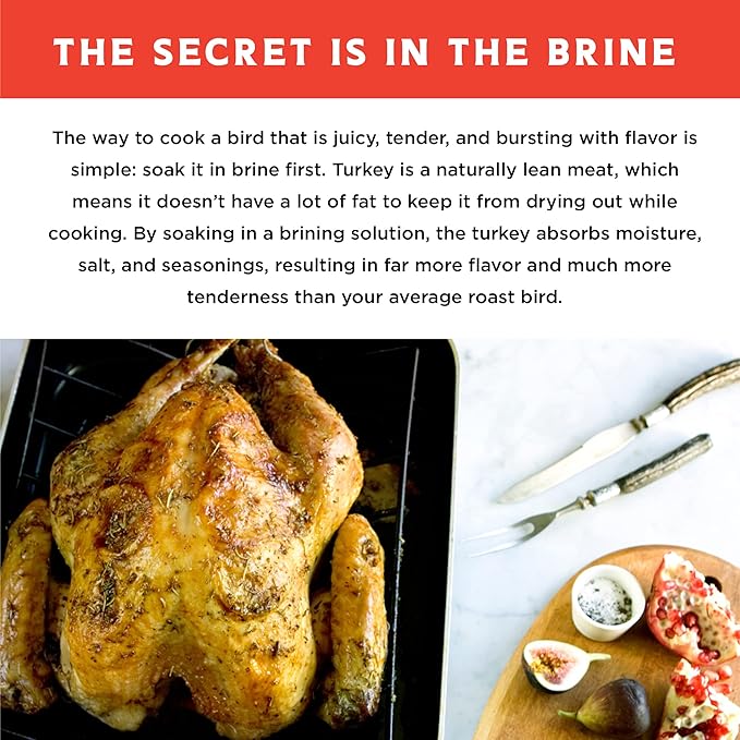 Fire & Flavor Sweet Heat Turkey Brine Kit - Seasonings for Roasting, Grilling, Smoking, and Frying
