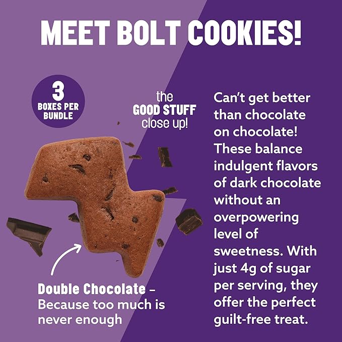 Mavericks Double Chocolate Bolt Cookies - Plant-Based Chocolate Chip Cookies, Healthy, Plant Based