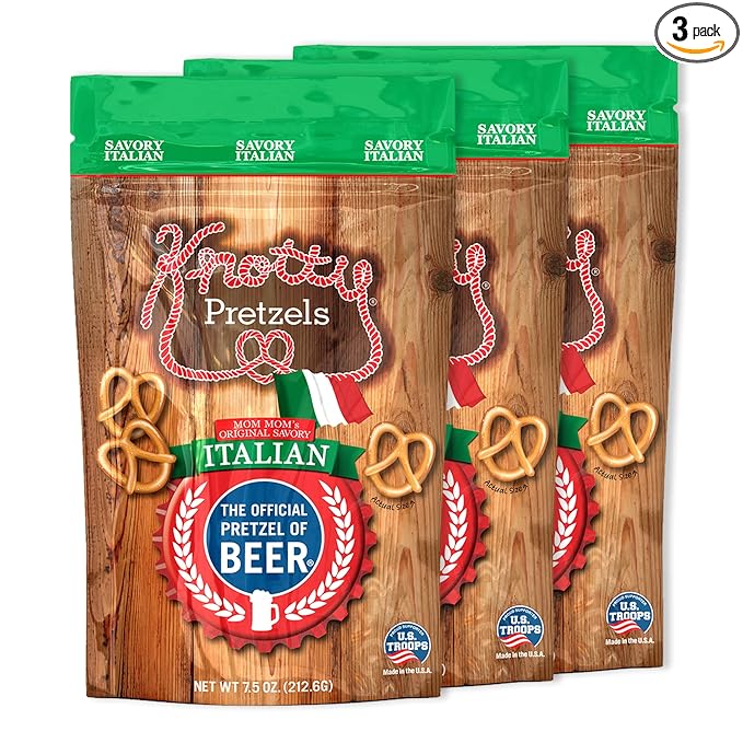 Knotty Pretzels ?쏷he Official Pretzel of Beer??7.5 oz Individual Seasoned Pretzels in Resealable