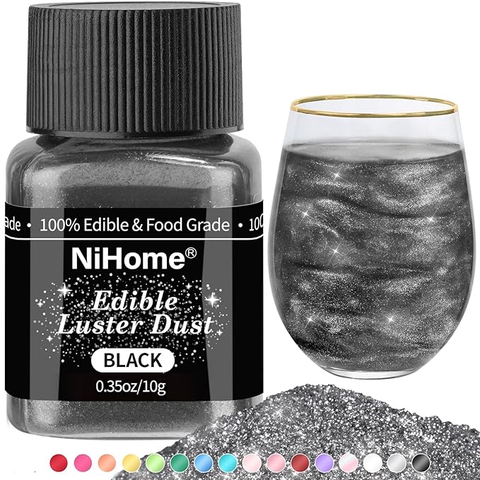 NiHome Edible Food-Grade Glitter Powder Glimmer Luster Dust Metallic Fancy Food Decorating Sprinkle