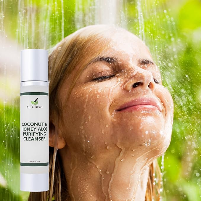 Coconut & Honey Aloe Purifying Cleanser | Organic Face Wash for Women & Men | Gentle Vegan Foaming