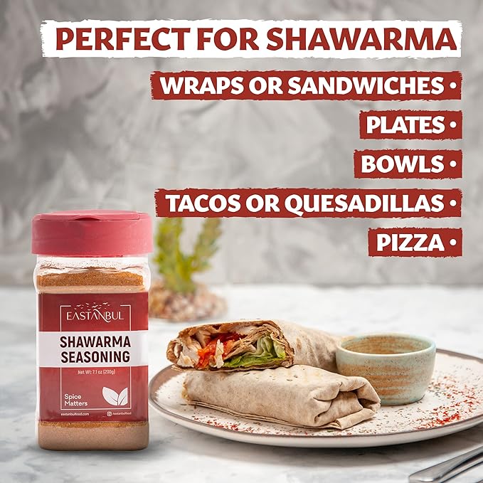 Eastanbul Shawarma Seasoning, 7.1oz, Shawarma Spice Blend, All-in-One Baharat Spice Blend of Middle
