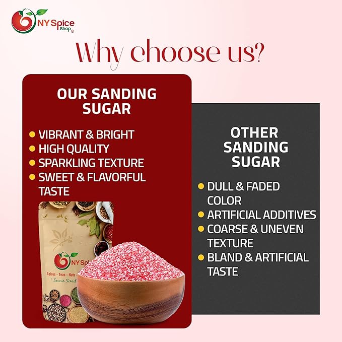 NY Spice Shop Valentines Sanding Sugar - 1 Pound Sweet Colorful Edible Sprinkles - Glitter