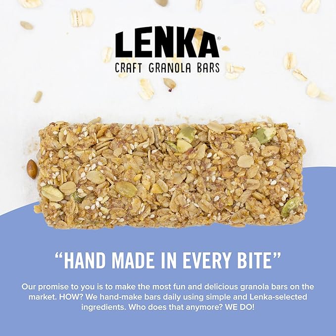 Lenka Bars - Omega Snack Bars, Gluten Free, High Fiber, Kosher, Wholesome, No Artificial Flavors