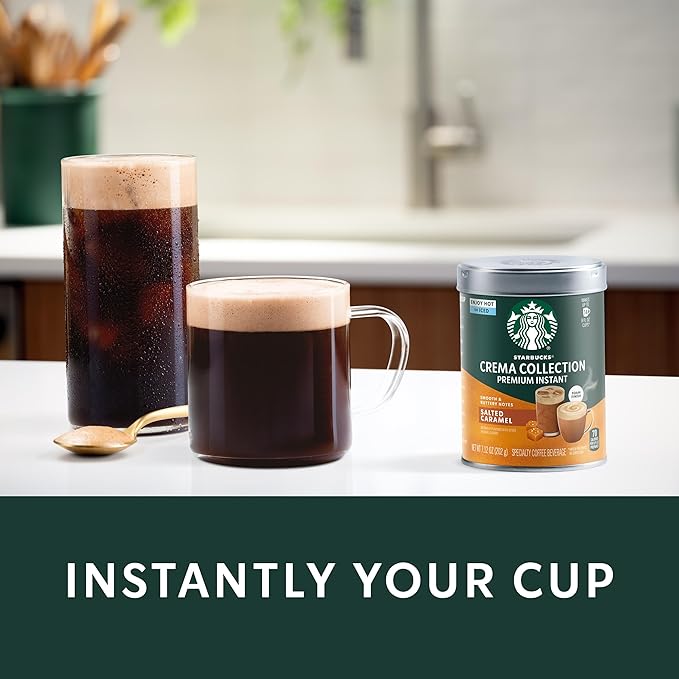 Starbucks Crema Collection Premium Instant Salted Caramel Flavored Instant Coffee, 100% Arabica