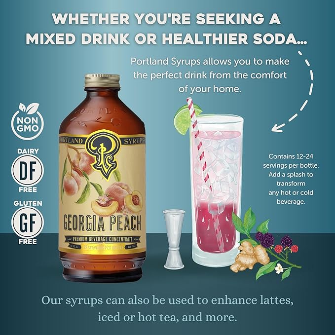 Georgia Peach ??Sweet, Juicy Peach Flavoring for Coffee, Teas, Smoothies, Cocktails, & Desserts