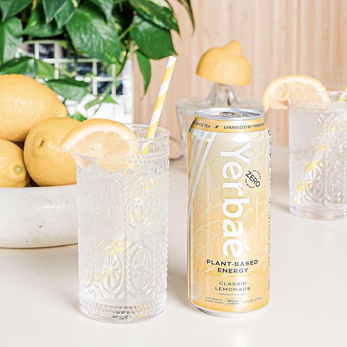 Yerbae Energy Beverage - Classic Lemonade, 0 Sugar, 0 Calories, 0 Carbs, Energized by Yerba Mate